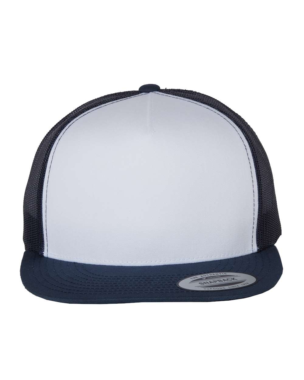 White/Navy / Flat Embroidery